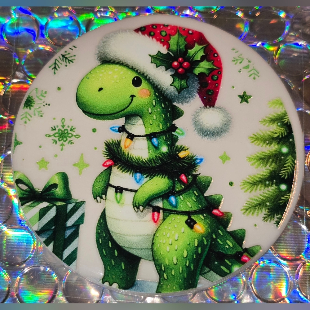 T Rex Dinosaur Custom Christmas Ornament with Real Pearl #1030